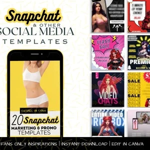 Pornhint Snapchat Promo Graphics, Social Media Promo Templates for adult content, NSFW templates, OnlyFans graphic Templates, customizable templates NSFW