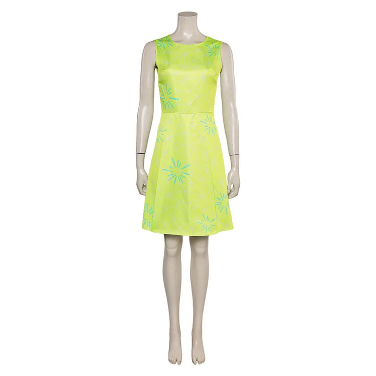 Inside Out 2 (2024) Joy Daily Wear Green Dress Outfits Cosplay Costume Halloween Carnival Suit