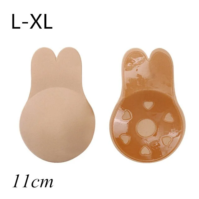S-XXXL Breast Petals Rabbit Nipple Full Covers Push Up Invisible Bra Reusable Adhesive Bra Plus Lift Up Intimate for Party Dress