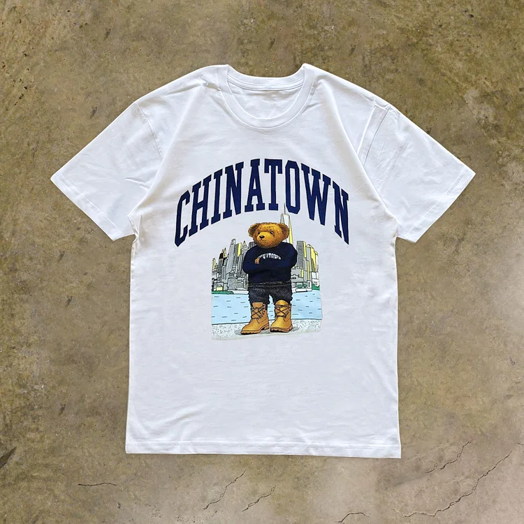 Trendy fashion retro casual short-sleeved T-shirt