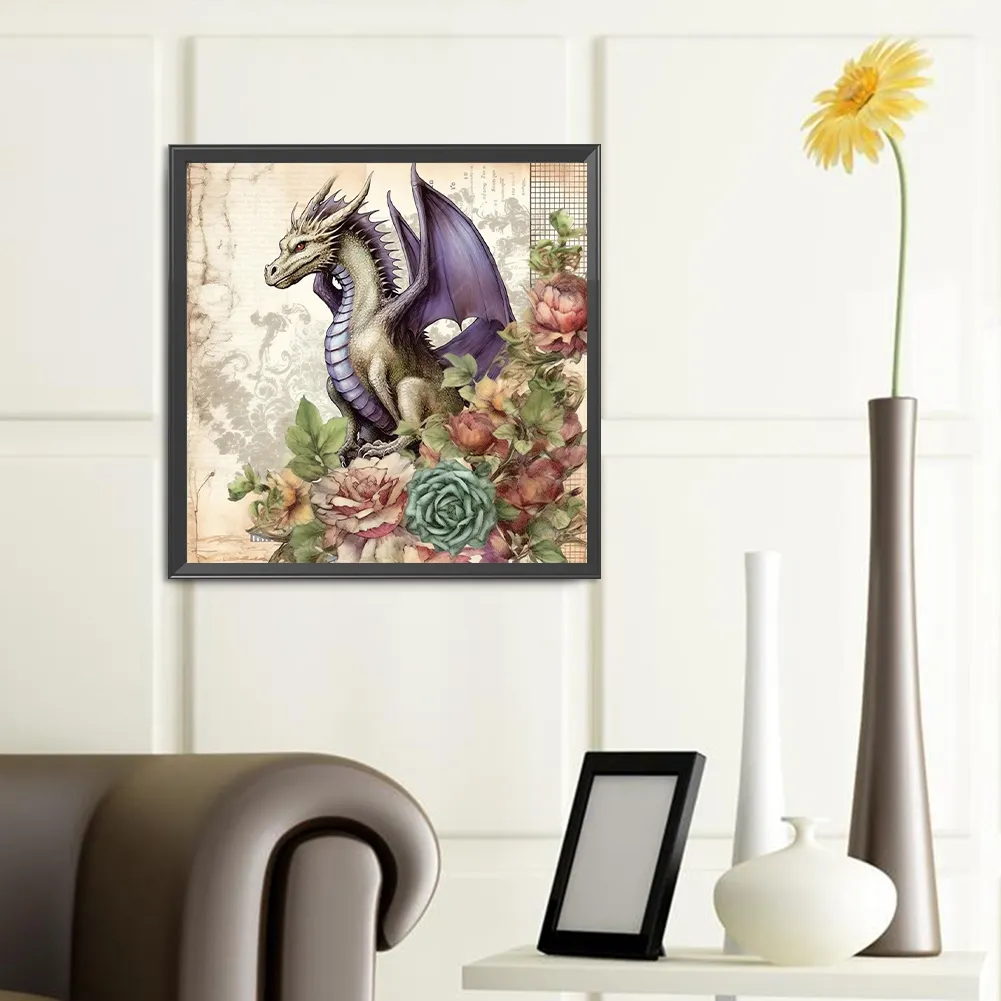 Full Round Diamond Painting 40*40cm - White Dragon