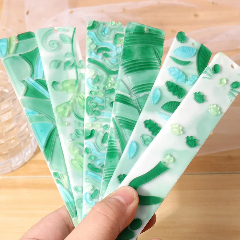 Multi-pattern rectangular diy resin bookmark mold