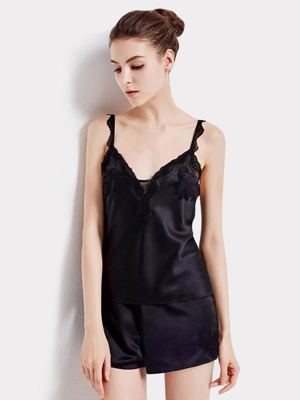 19 Momme Women's Short Silk Camisole Set-Real Silk Life