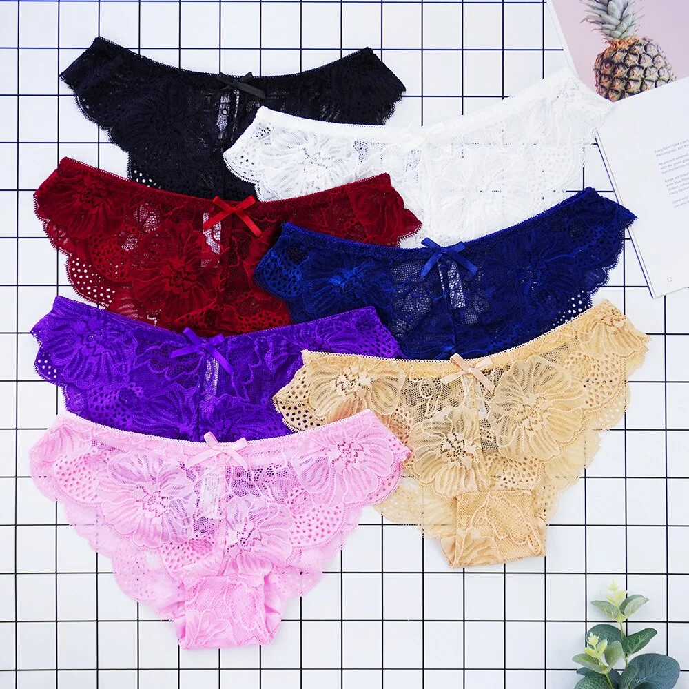 Billionm Panties Women Tangas Full Lace Sexy Underwear Transparent Thongs Hollow Out Underpants Wholesale Stringi Femme Pants
