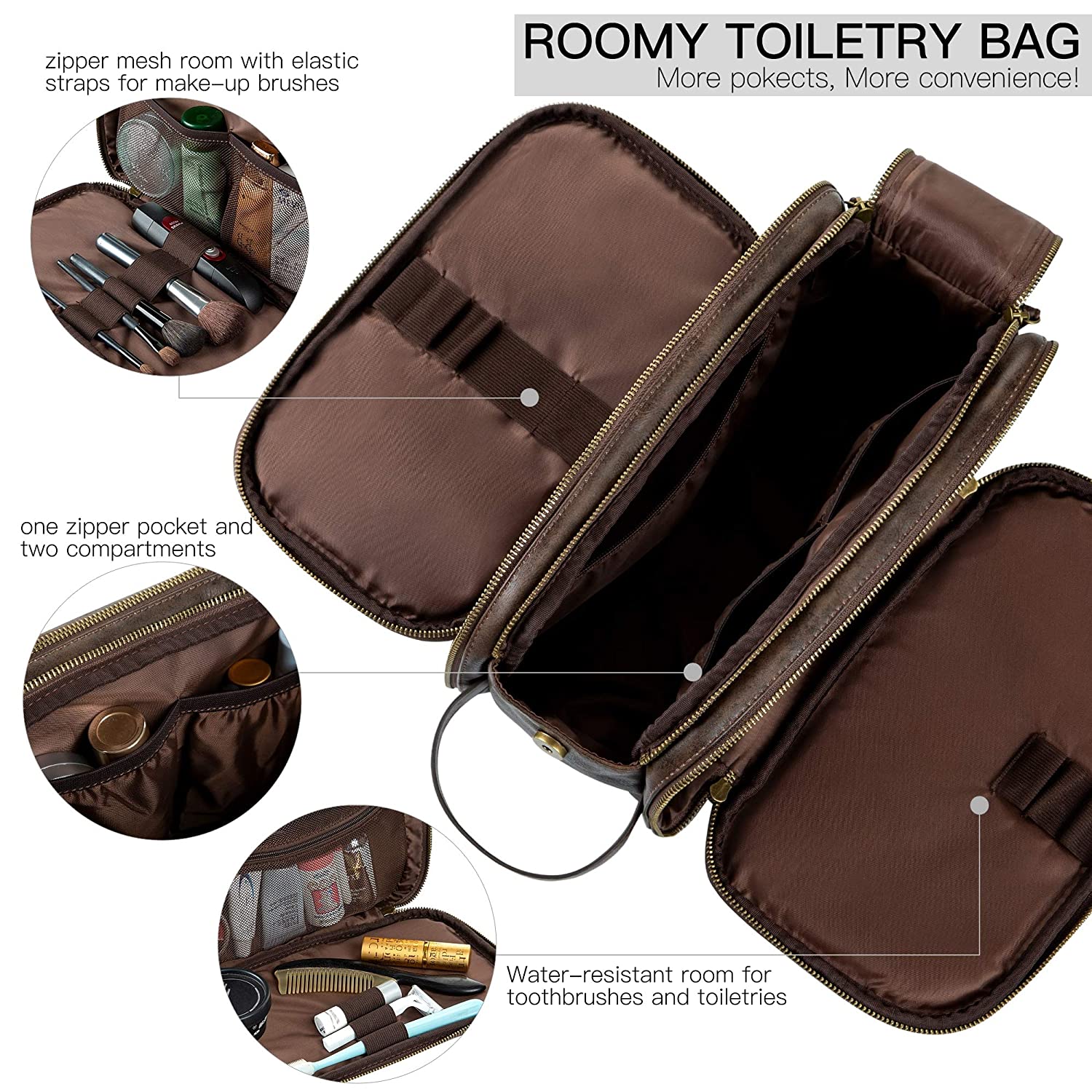 Toiletry Bag for Men or Women - Dopp Kit For Travel.