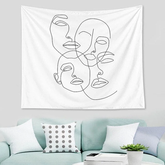 Abstract  nordic Geometric Tapestry Tropic Modern Art Brown Wall Hanging ins Tapestry Decorative Tapestry For Home Decoration