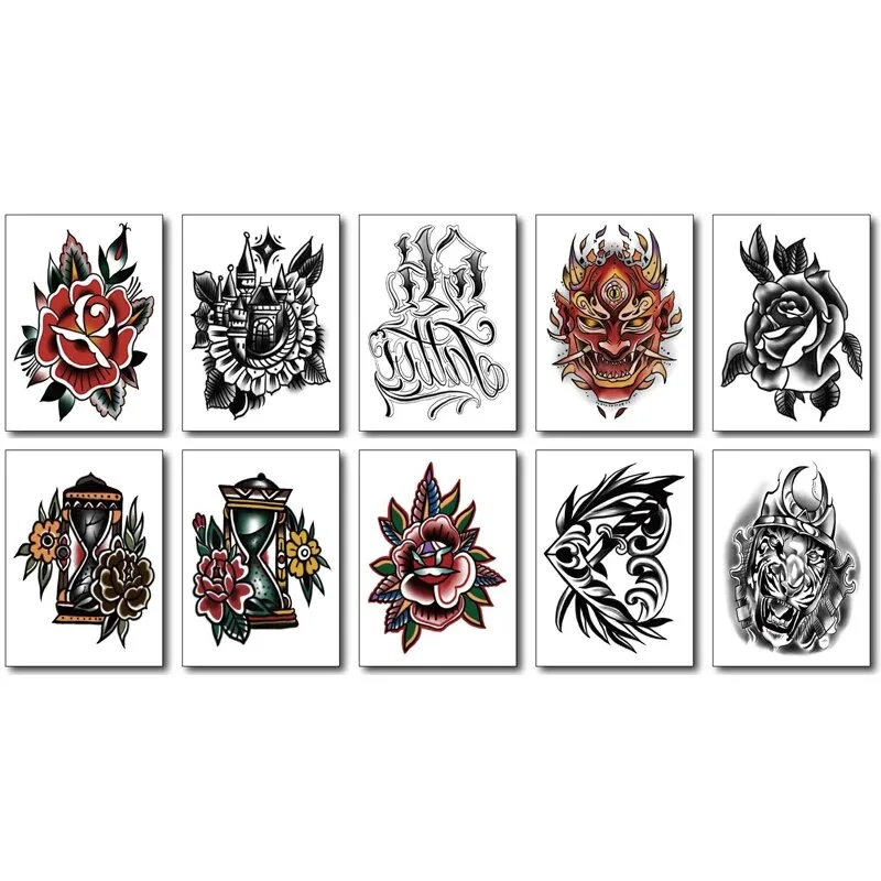 Sdrawing Waterproof Temporary Tattoo Sticker Hand flower tattoo Rose Fake flash Tattoo Arm Foot Back body art Girl Women Men