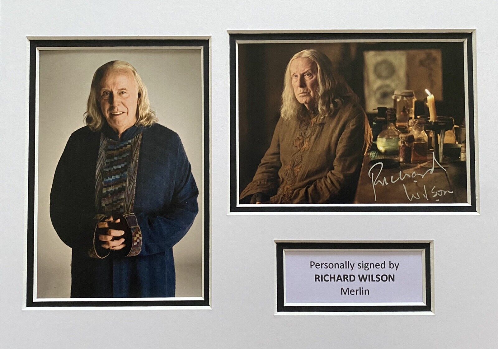 Richard Wilson Hand Signed Merlin Photo Poster painting In A4 Mount Display