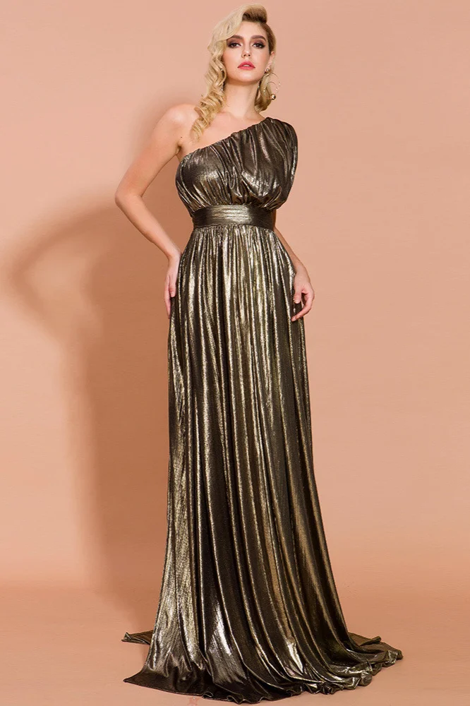 Elegant One Shoulder Long Prom Dress Online Designer Evening Gowns - lulusllly
