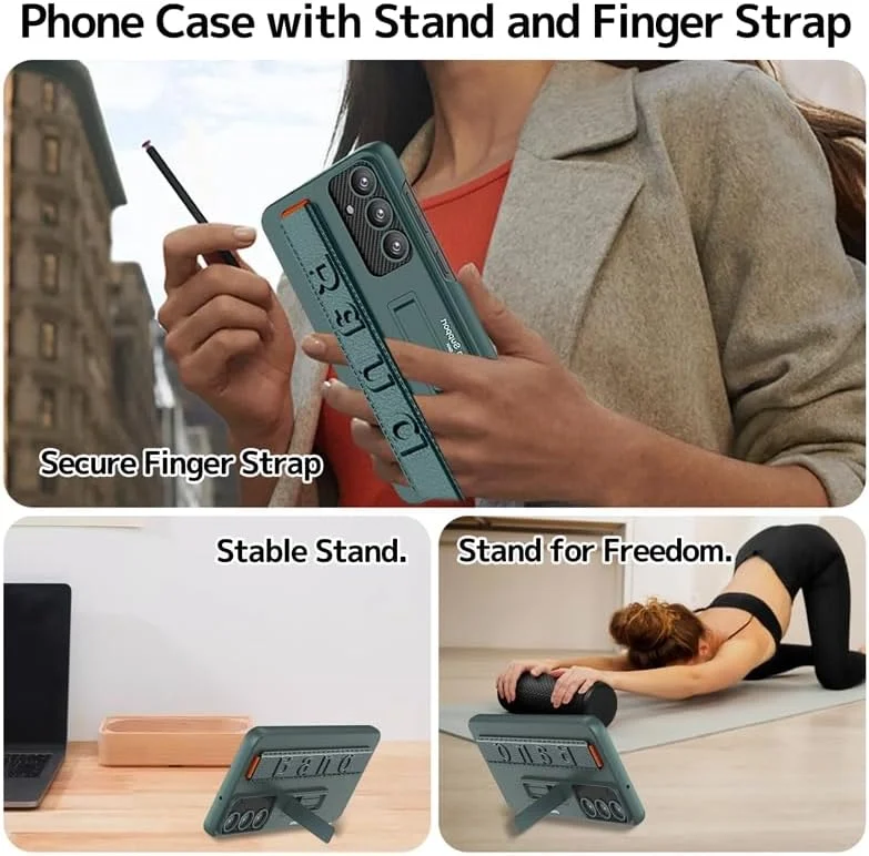 Suitable for S26 Ultra phone case, ultra-thin stand, elastic wrist strap, precision hole, shockproof protective case