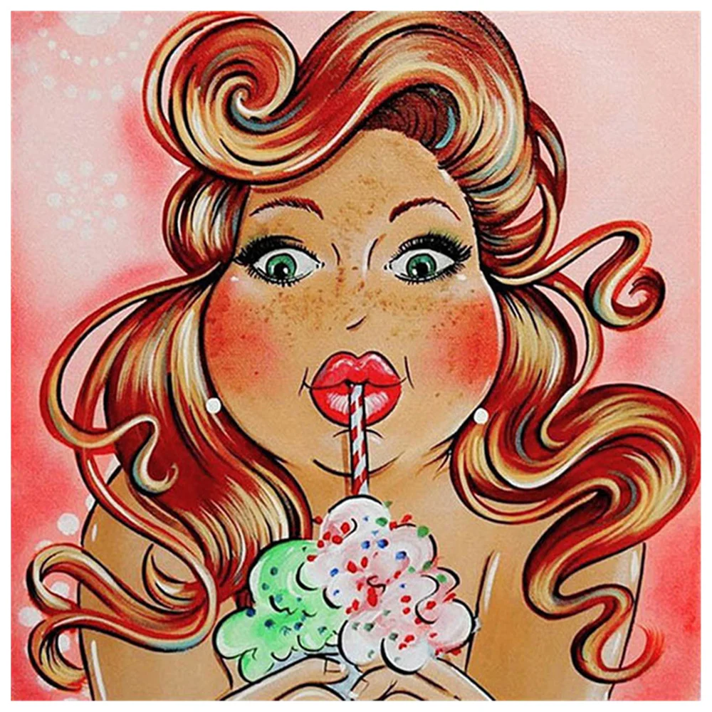 Diamond Painting - Full Round/Square Drill - Fat Woman(30*30 - 50*50cm)