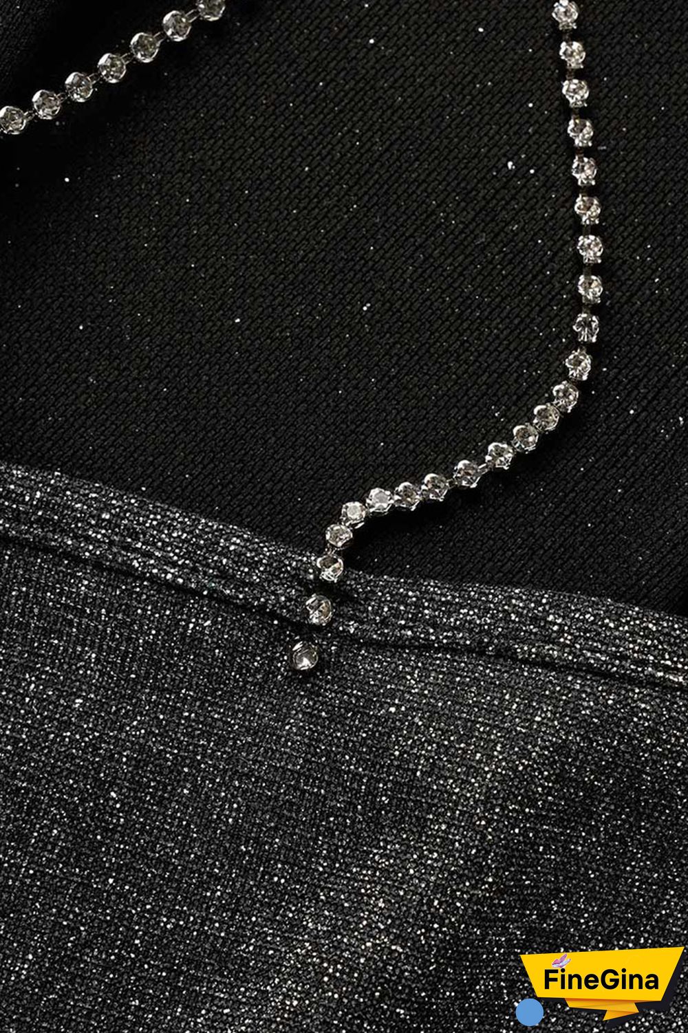 Black Sexy Solid Patchwork Chains Backless O Neck Pencil Skirt Dresses