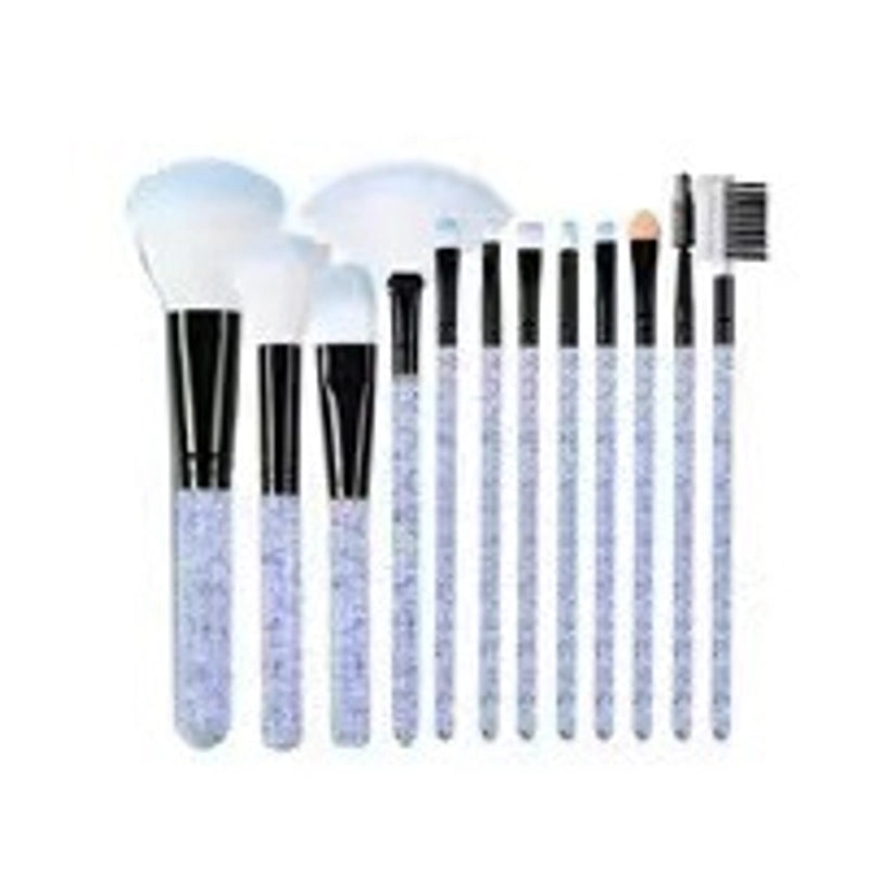 Lady Plastic Corrugated Nylon Wool Plastic Handle Makeup Brushes 1 Set