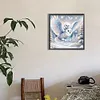 Chouette &agrave; t&ecirc;te blanche - perceuse ronde peinture diamant - 30*30cm
