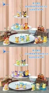 Eevee Family Cosplay Pikachu Enjoying Afternoon Tea Set - Pokemon Resin Statue - QN Studios