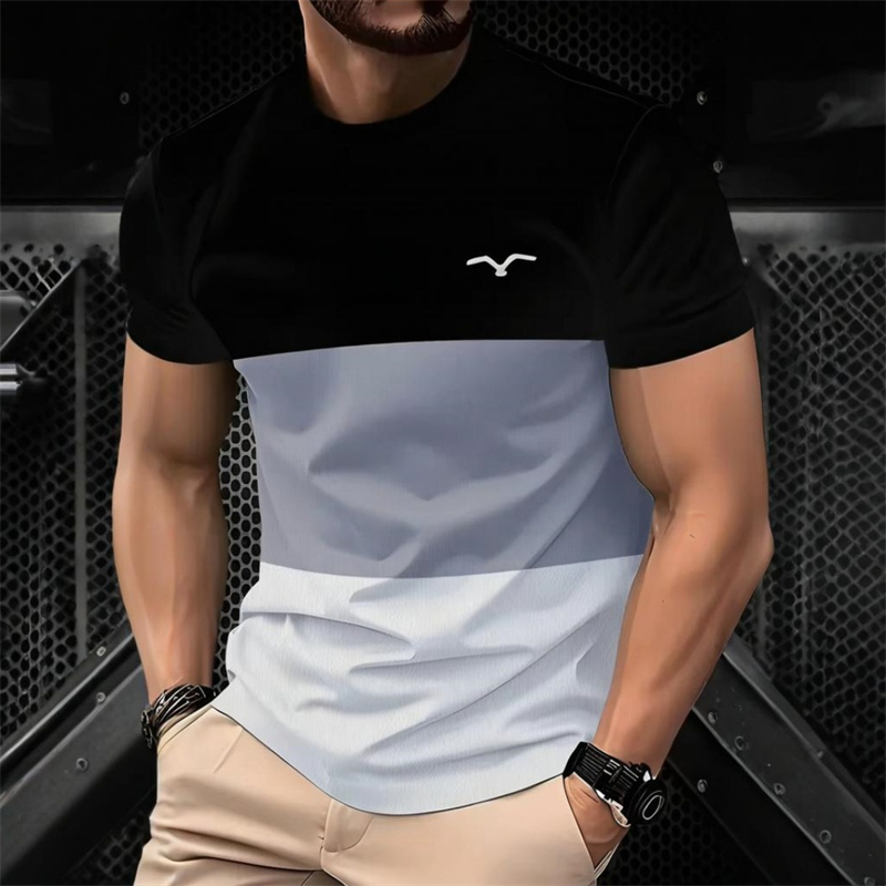 Irregular Stripes Graphic T Shirts For Men Summer Casual Short Sleeve 3D Printed T-shirts Loose Retro Streetwear Oversized Tees