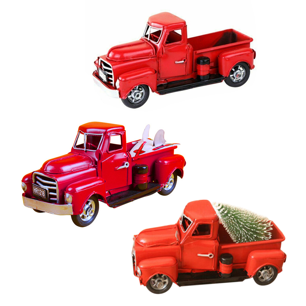 

Vintage Christmas Pick-up Car Model Metal Truck Ornament Decor Kids Toys, 501 Original