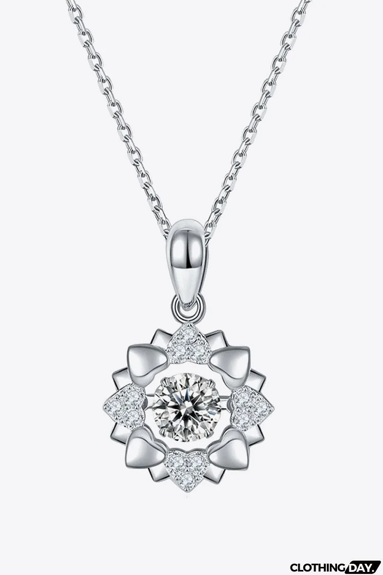 Moissanite Flower Shape Pendant Necklace