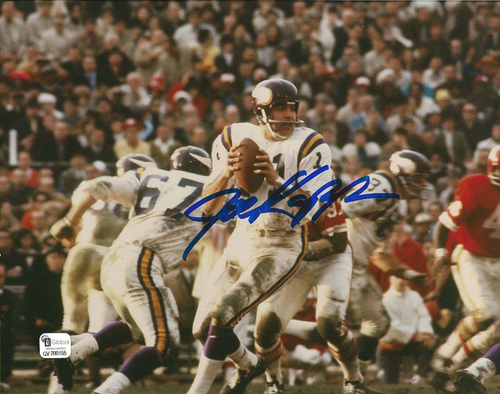 Joe Kapp Signed Vikings 8x10 Photo Poster painting GAI/DNA COA Picture Autograph 1969 Pro Bowl