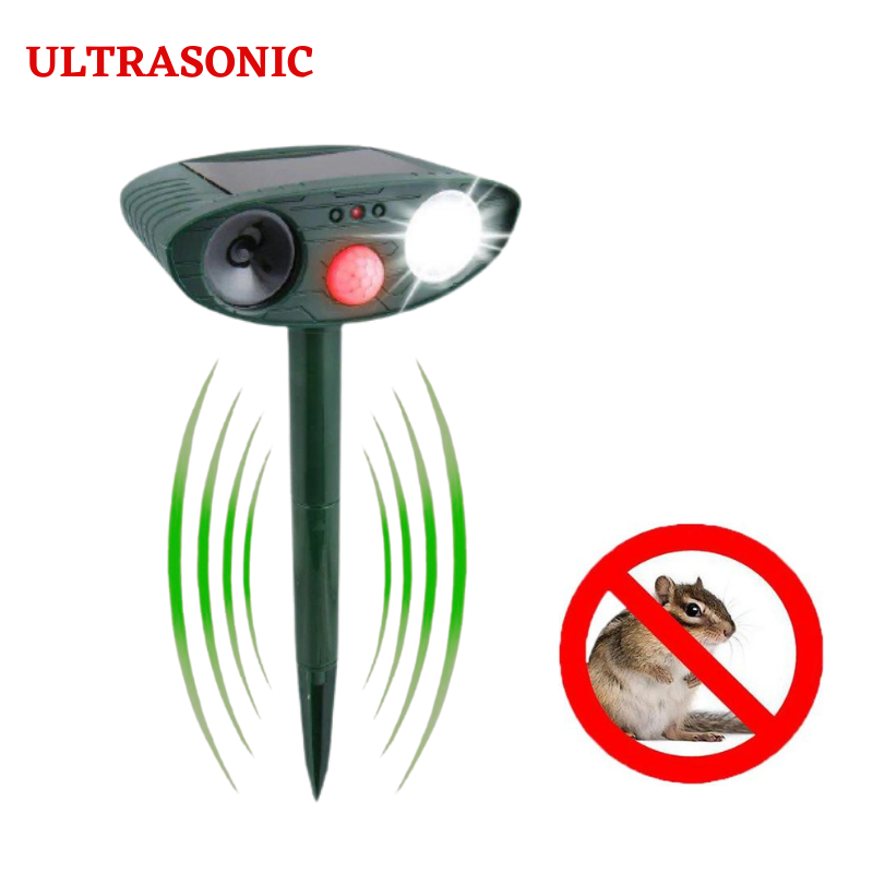 Solar Powered Ultrasonic Chipmunk Repellent- Get Rid of Chipmunks in 48