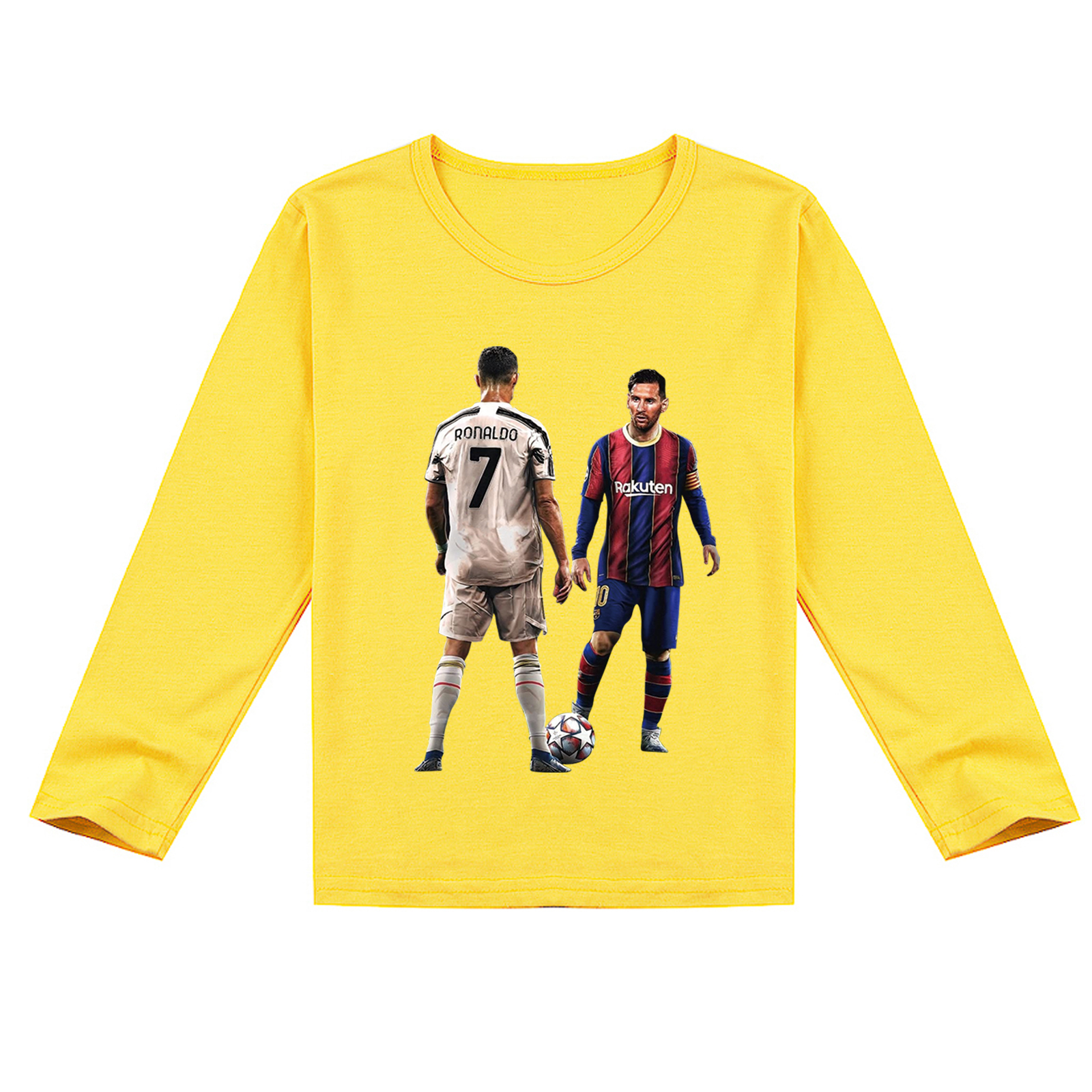 Mayoulove Unisex Cristiano Ronaldo Long Sleeve T-Shirt for Kids - Soccer Star Fan Gear, Stylish & Comfortable-Mayoulove