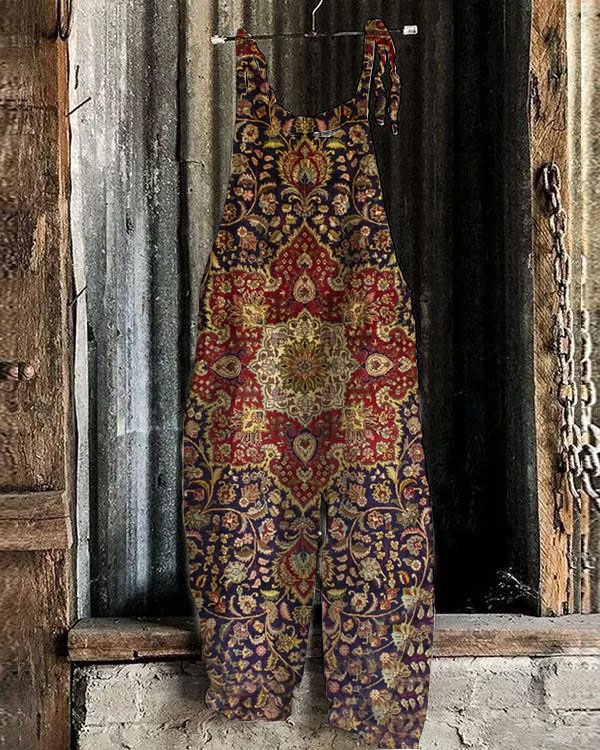 Women's  Mandala Print Loose Casual Jumpsuit
