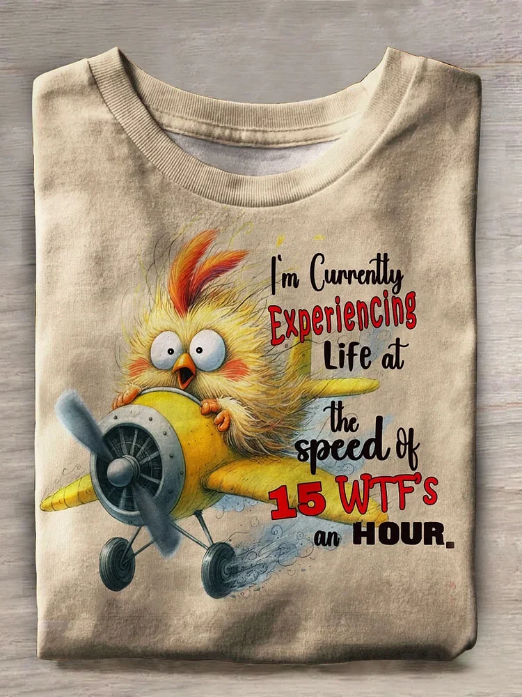 Teecade Teecade Funny Chicken Experiencing Art Print T-shirt