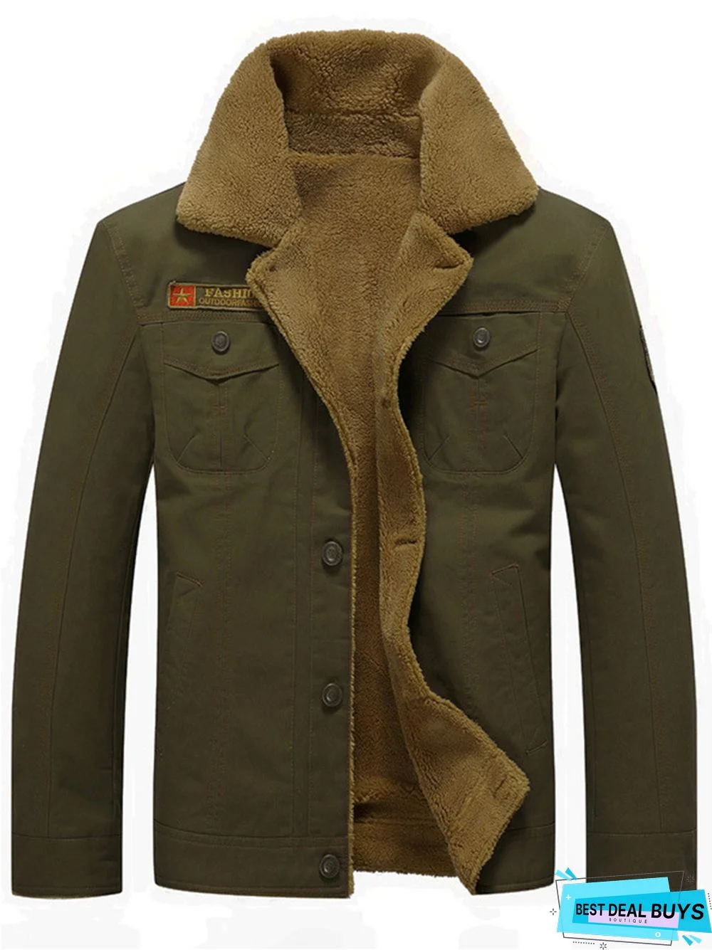 Casual Single-Breasted Side Seam Pocket Solid Color Coat