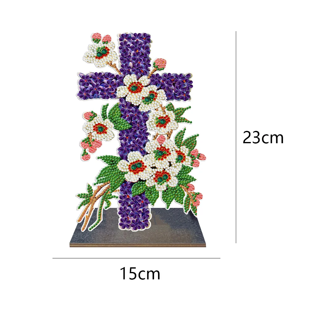 Cross DIY Diamonds Painting Ornaments Kids Gift Diamond Mosaic Ornament(Single-sided)