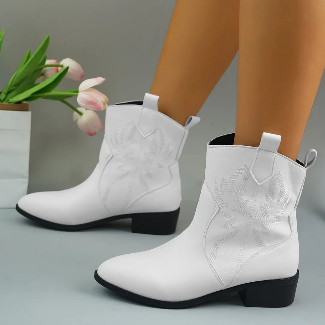 Churchf Churchf Boots National Retro Embroidery Fashion British Ankle Boots 2023 New Wish In Autumn And Winter