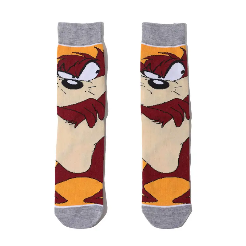 10 pairs of mens trendy cartoon pattern crew socks breathable comfy casual street style unisex socks for mens outdoor wearing all seasons wearing details 5