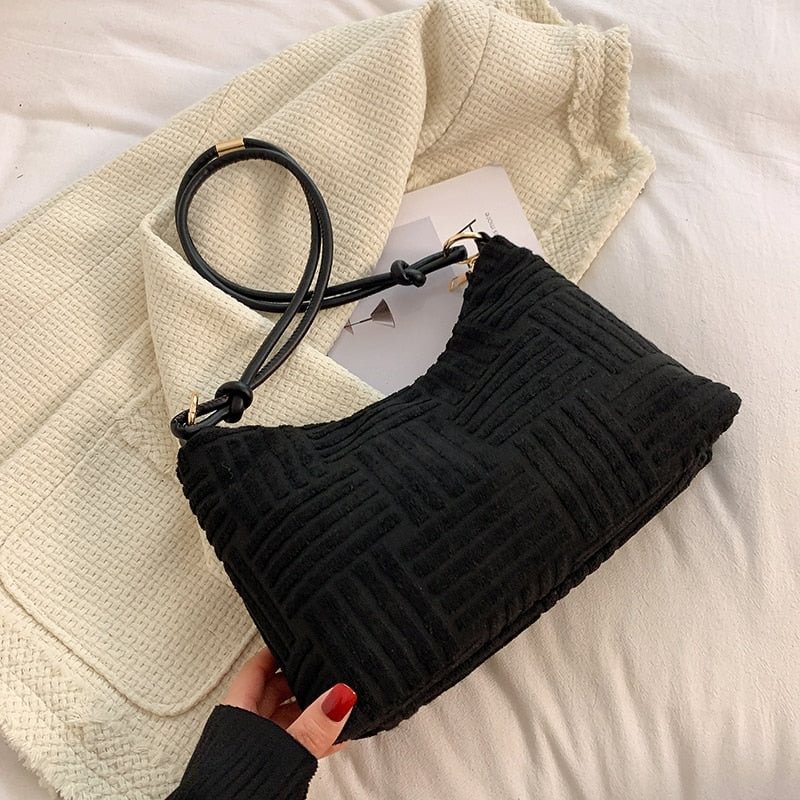 2021 Winter Small Soft Underarm Crossbody Side Shoulder Bag for Women Pleated Pouch Handbags and Purses Luxury Brand Designer