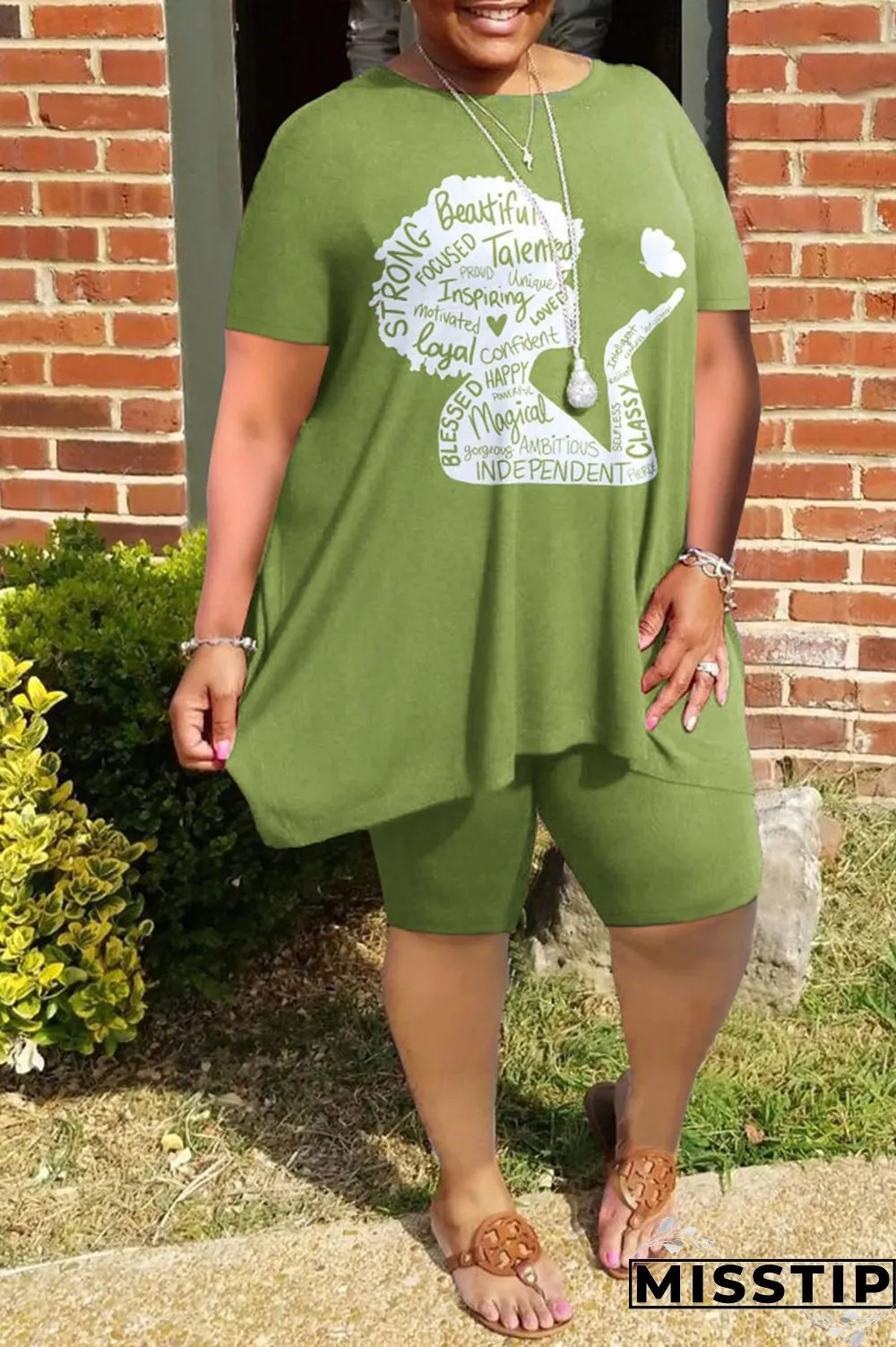 Burgundy Casual Street Print Patchwork O Neck Plus Size Two Pieces