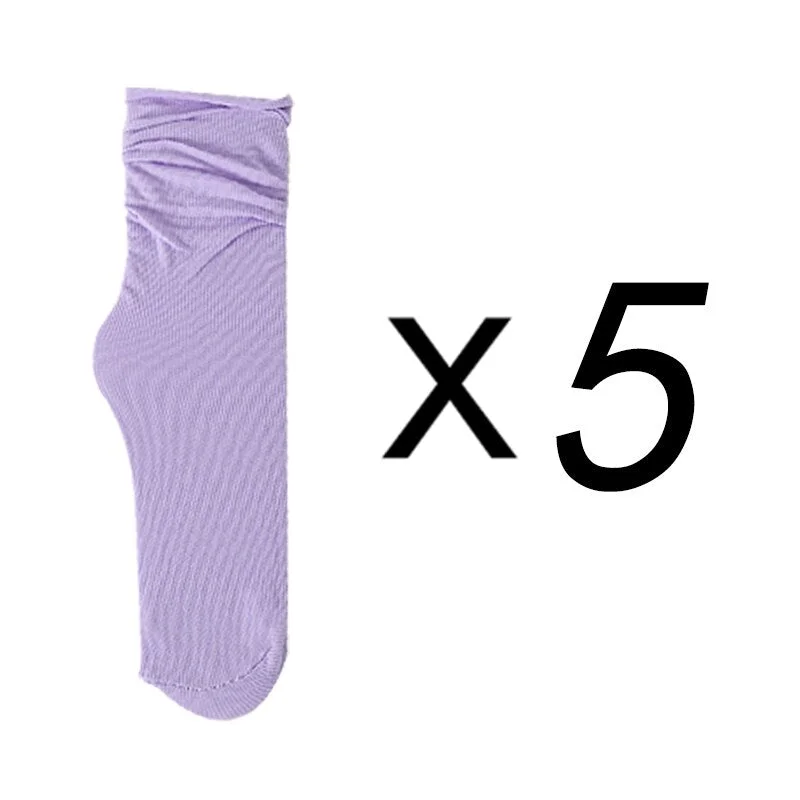 5 Pairs Women High Soft Velet Loose Socks Frilly Solid Socks for girls Breathable Men's socks One size Unisex