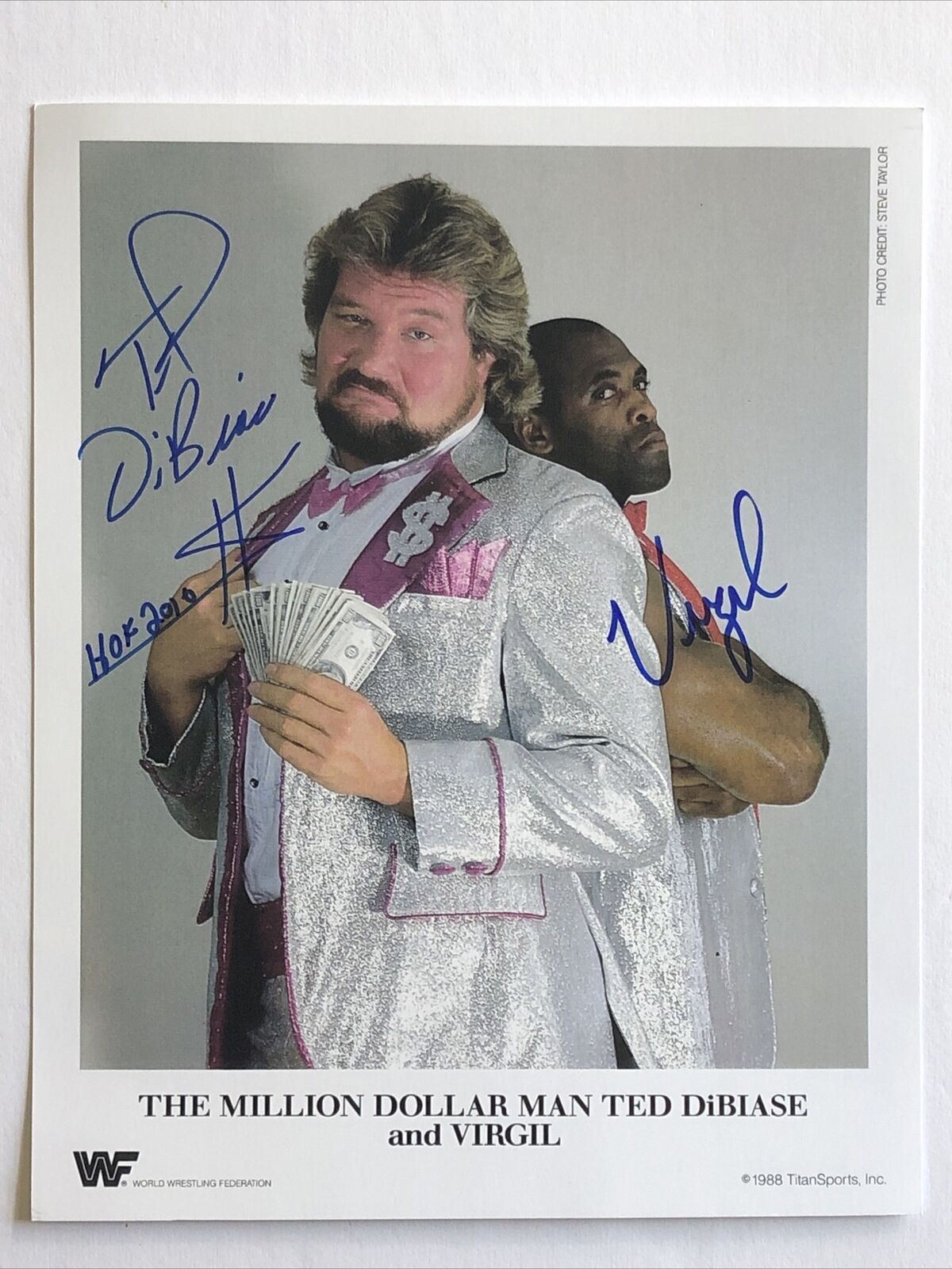 Ted Dibiase Million Dollar Man Virgil WWE Autographed 8x10 Photo Poster painting