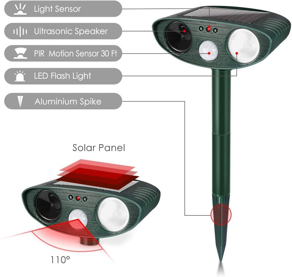 Ultrasonic Chipmunk Repeller - Solar Powered