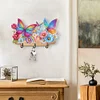 Wooden Special Shaped Rainbow Butterflies Flowers Diamond Art Craft Wall Hooks