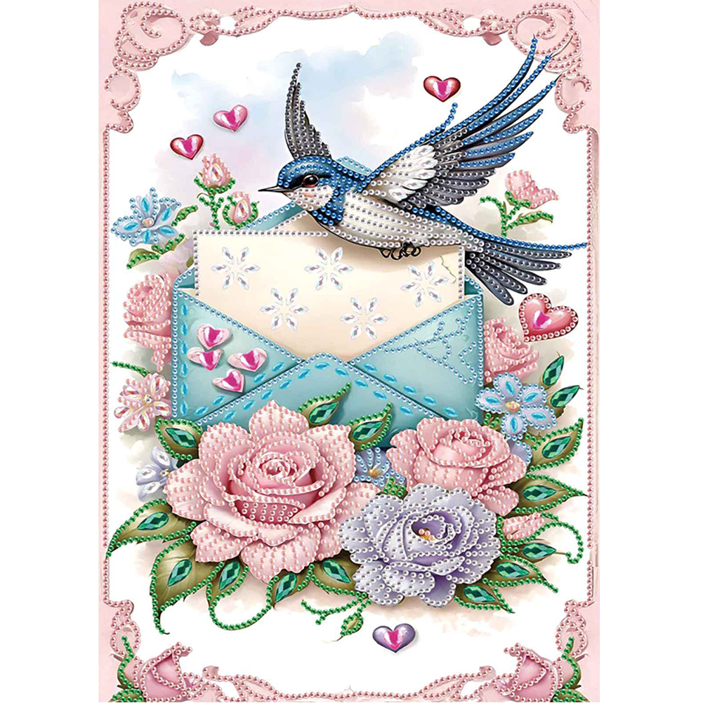 Bird In The Flower 30*40cm(canvas) special shaped drill diamond painting