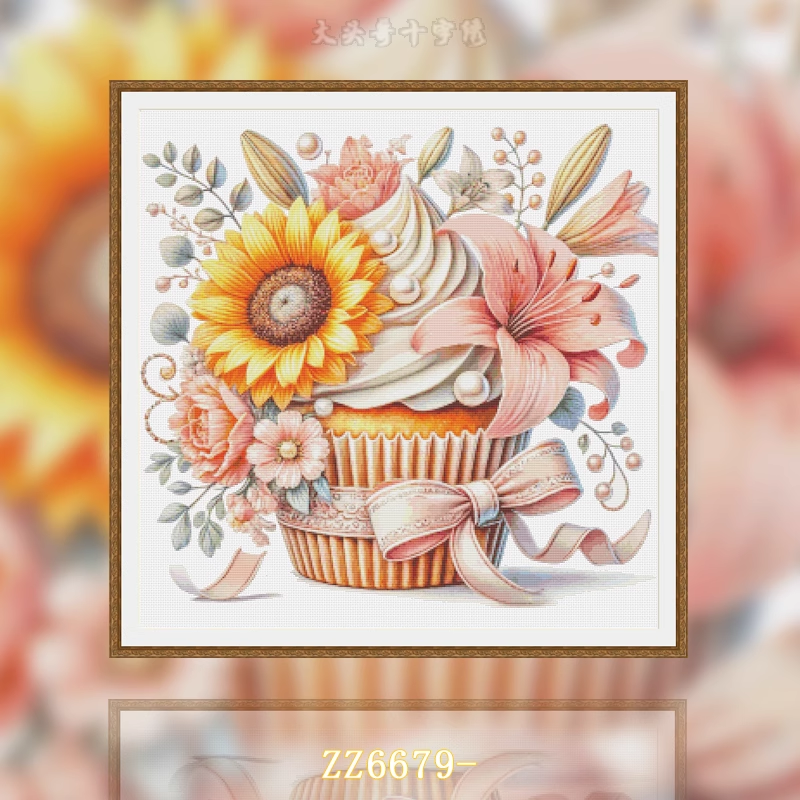【ZZ6679- Floral Cake】 Painting Fairy Cross Stitch