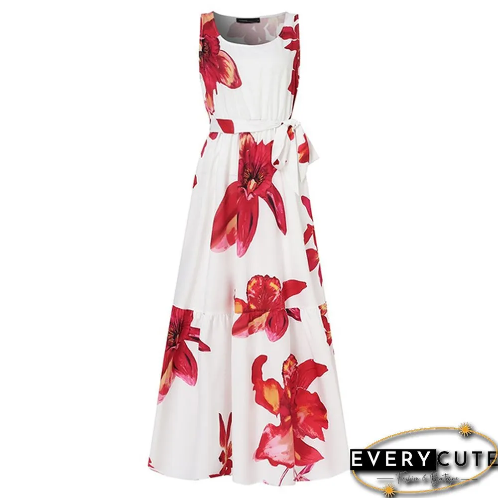 Womens Summer Floral Print Halter Sundress Casual Fashion Loose Club Maxi Skirt Plus Size