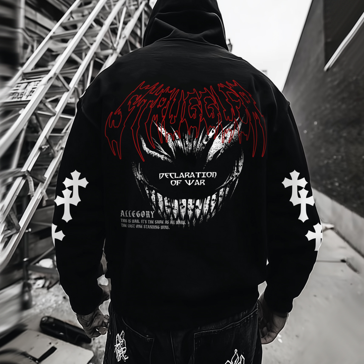 Luminous Dark Theme Print Cotton Street Style Hoodie