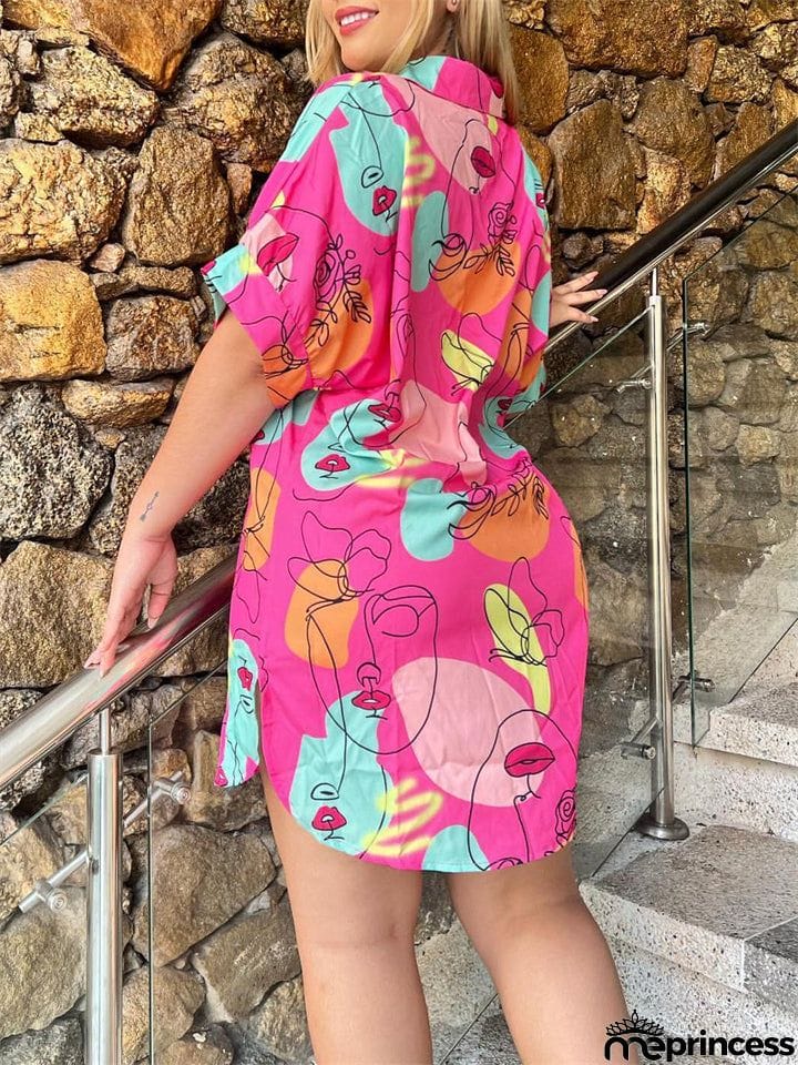 Women's Cute Cartoon Print Slim Fit Button Blouses