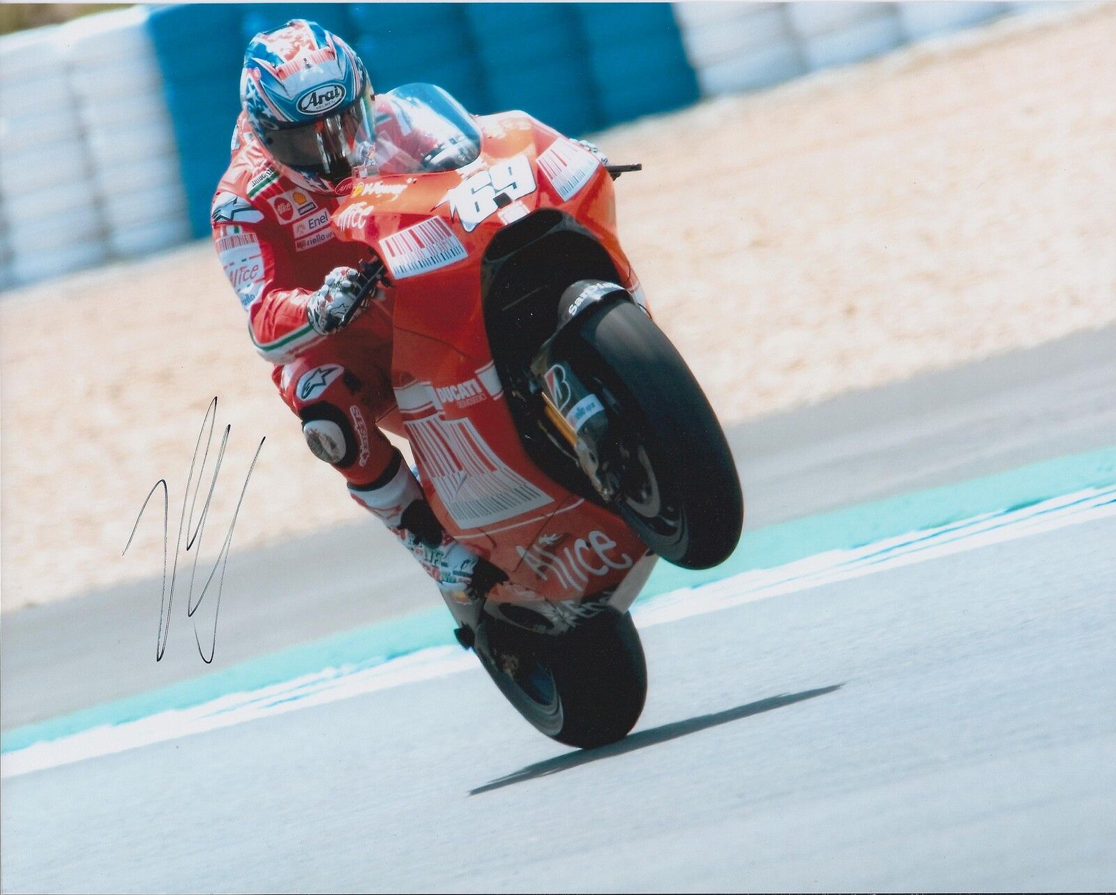 Genuine SIGNED Nicky Hayden ARAI Autograph MotoGP Ducati 12x8 Photo Poster painting AFTAL COA