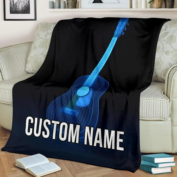 Personalized Guitar Blanket|63[personalized name blankets][custom name blankets]