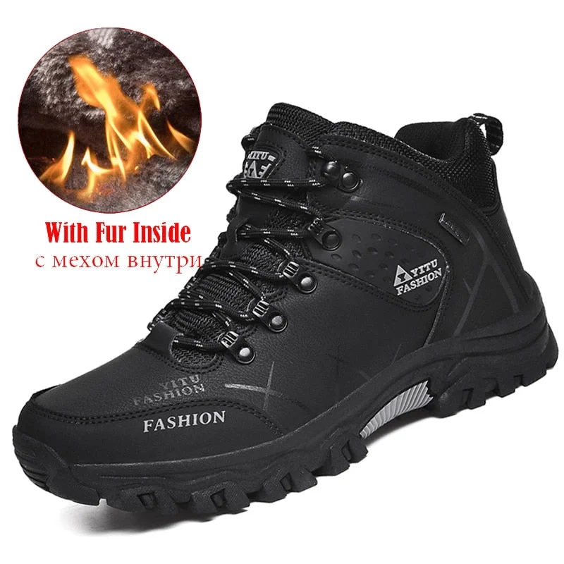 Winter Autumn Outdoor Boots Men Shoes Male Adult Casual Ankle Rubber Anti-Skidding Snow Boots Men Work Shoes Footwear Sneakers