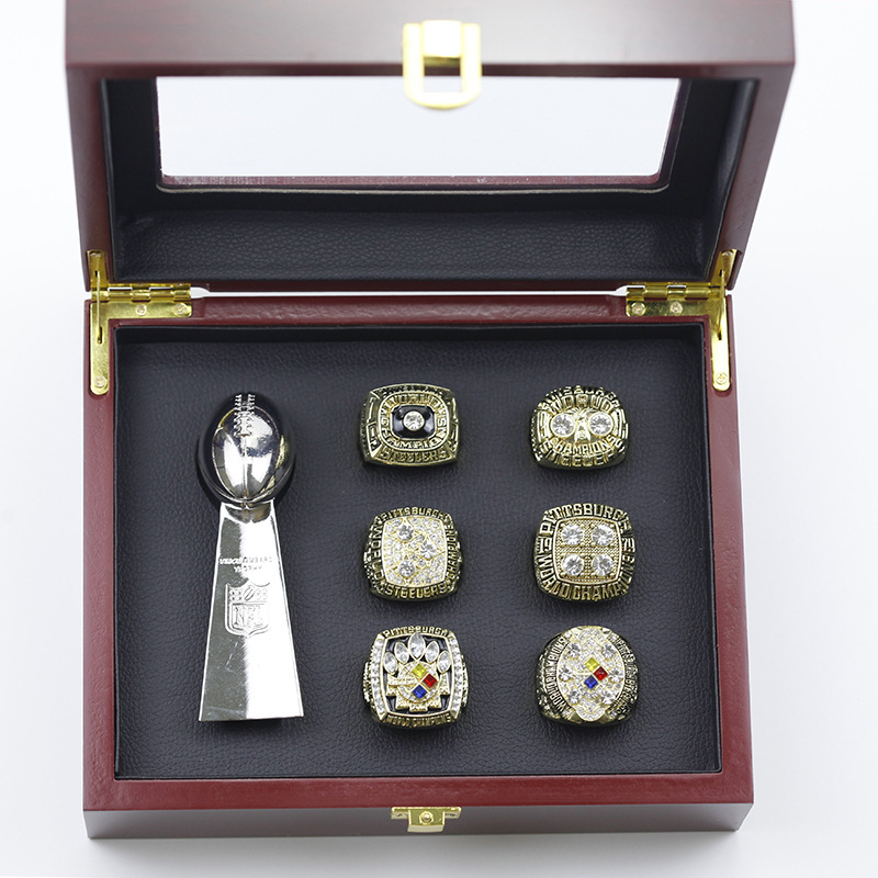 Pittsburgh Steelers 6 Rings Championship Ring Set Gift 2021 With Box Size  10