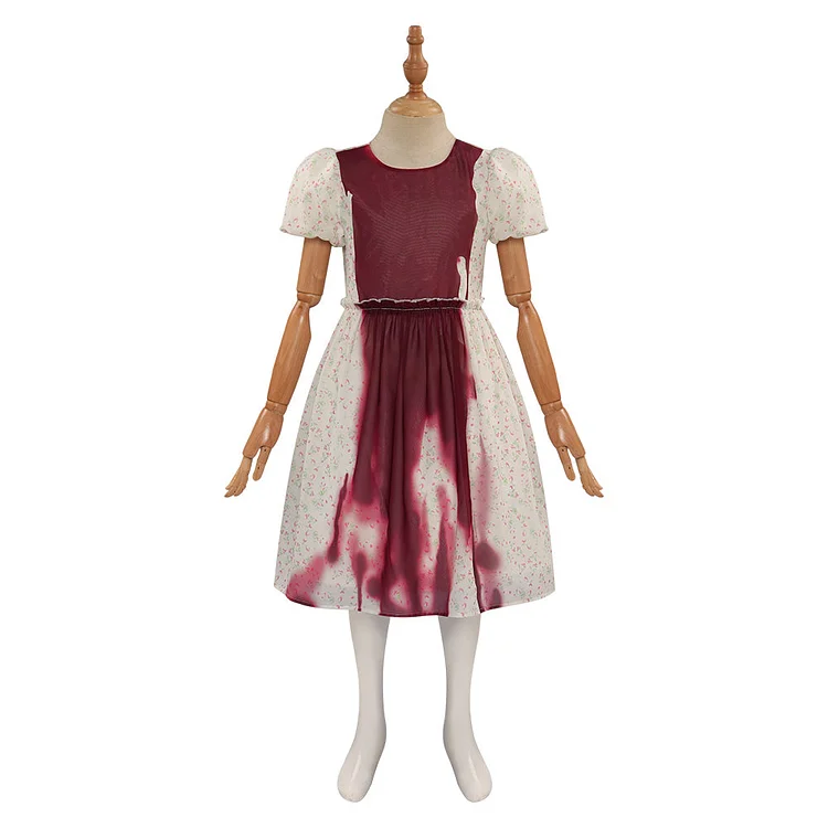 Kids Children Horror The Exorcist: Believer 2023 Katherine Red Dress Outfits Cosplay Costume Halloween Carnival Suit