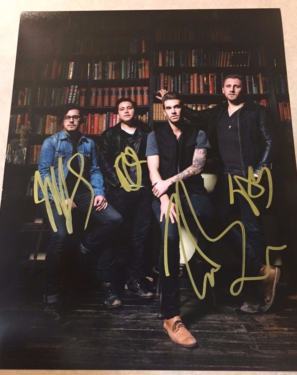 The Best Day Of My Life AMERICAN AUTHORS Complete Band Signed 11x14 Photo Poster painting