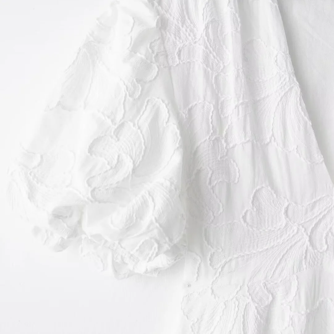 Nigikala Nigikala Women's Clothing 2025 Summer New Women's Embroidered Fluffy Dress E74084