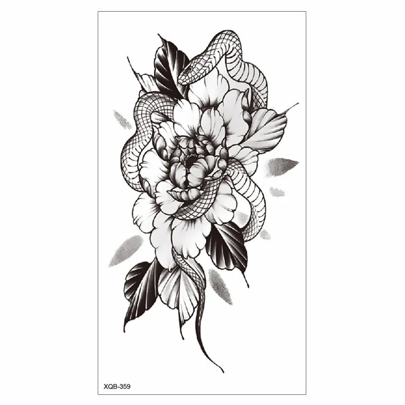 Waterproof Tattoo Sticker Temporary Tattoo Black Rose Tattoo Leg Chest Arm Tattoo Man Woman Tattoo Skin Tattoo Art Tatouage TaTy 515-1